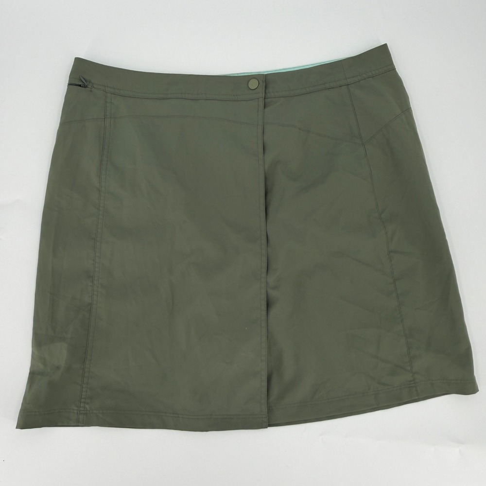 REI Hiking Skort Active Outdoor UPF 30 Plus Modern Womens Size 14 Olive Green